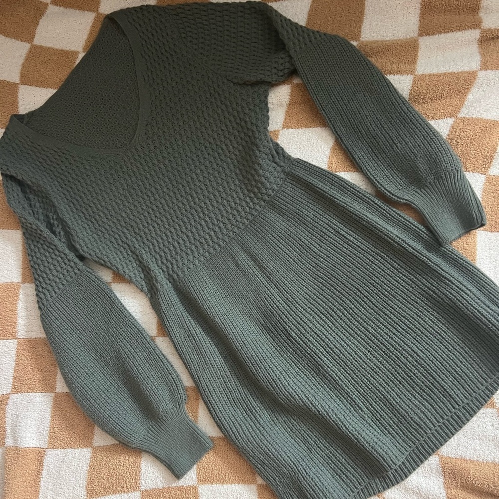 Cupshe Olive Green Knit Dress